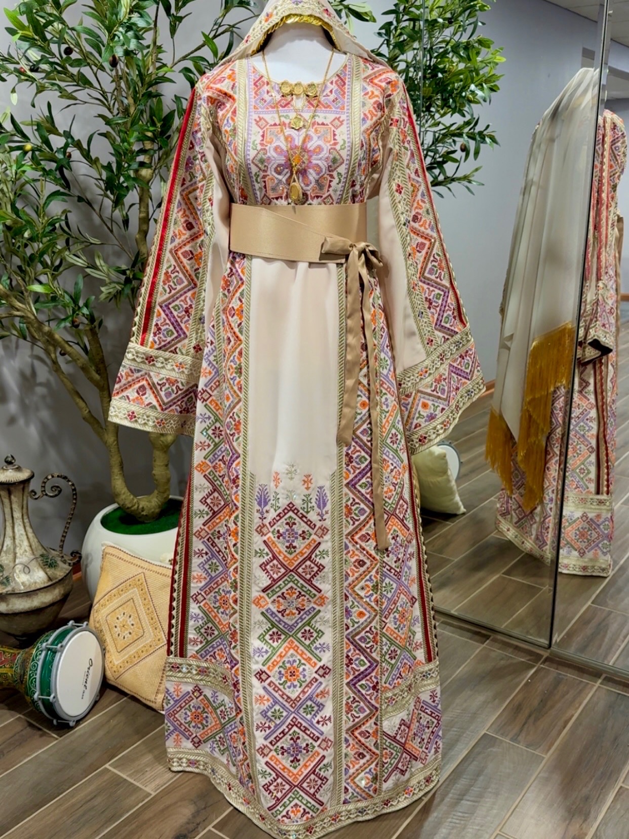 Orange & Beige Thobe